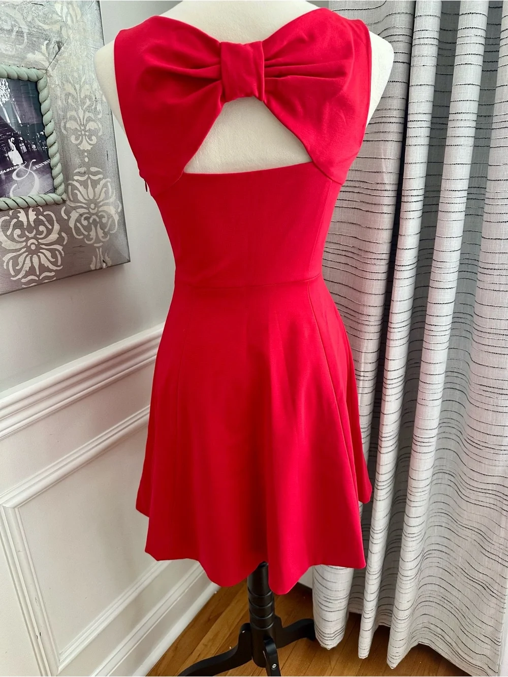 kate spade Red Sleeveless Fit-and-Flare Dress w Bow Detail On Back - Picture 11 of 16